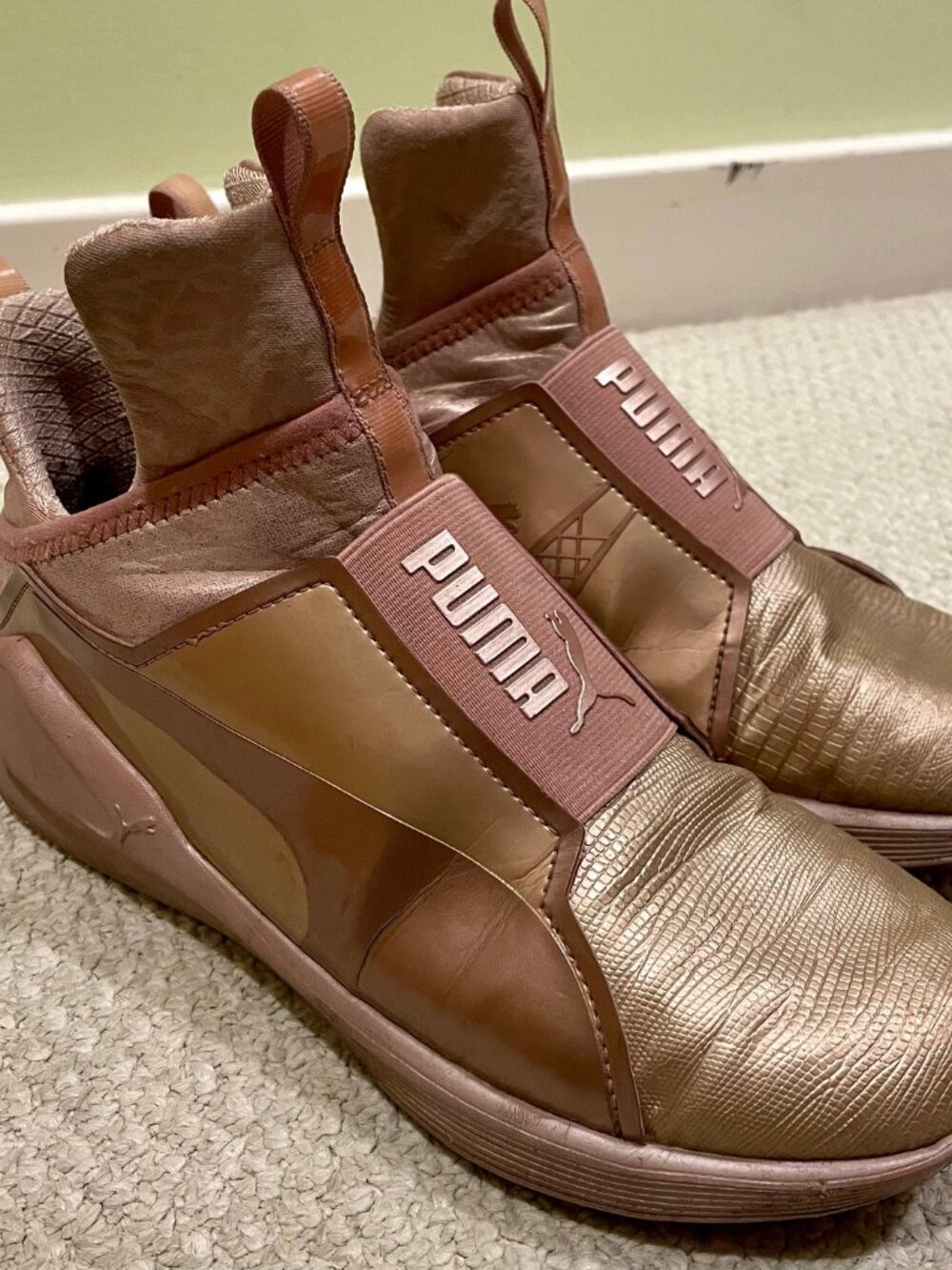 Puma Fierce metallic rose gold sneaker, sz 8.5
